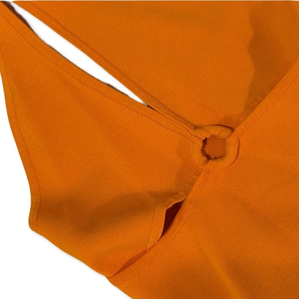 Forever 21 orange key hole cropped halter top | size S | NEW - Picture 3 of 5